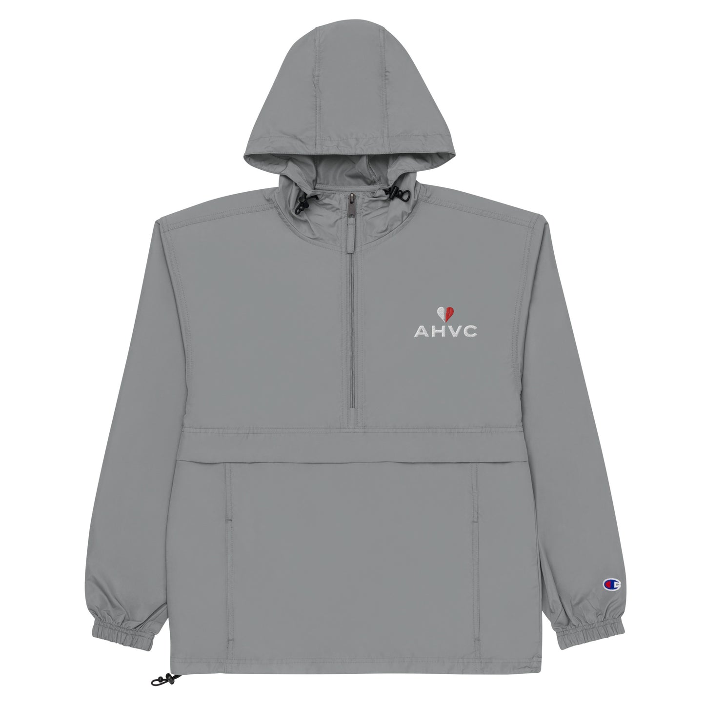 AHVC Red and White Heart Embroidered Champion Packable Jacket
