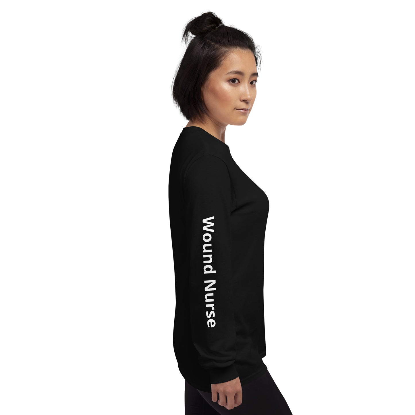 Wound RN Long Sleeve Shirt White Print