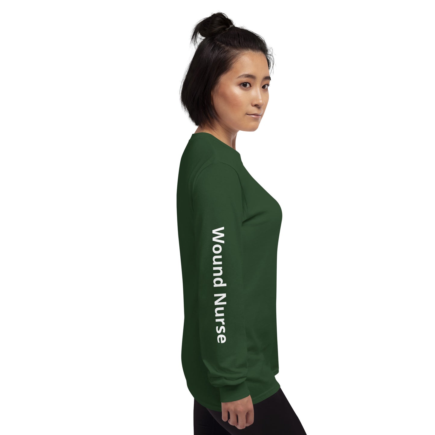 Wound RN Long Sleeve Shirt White Print