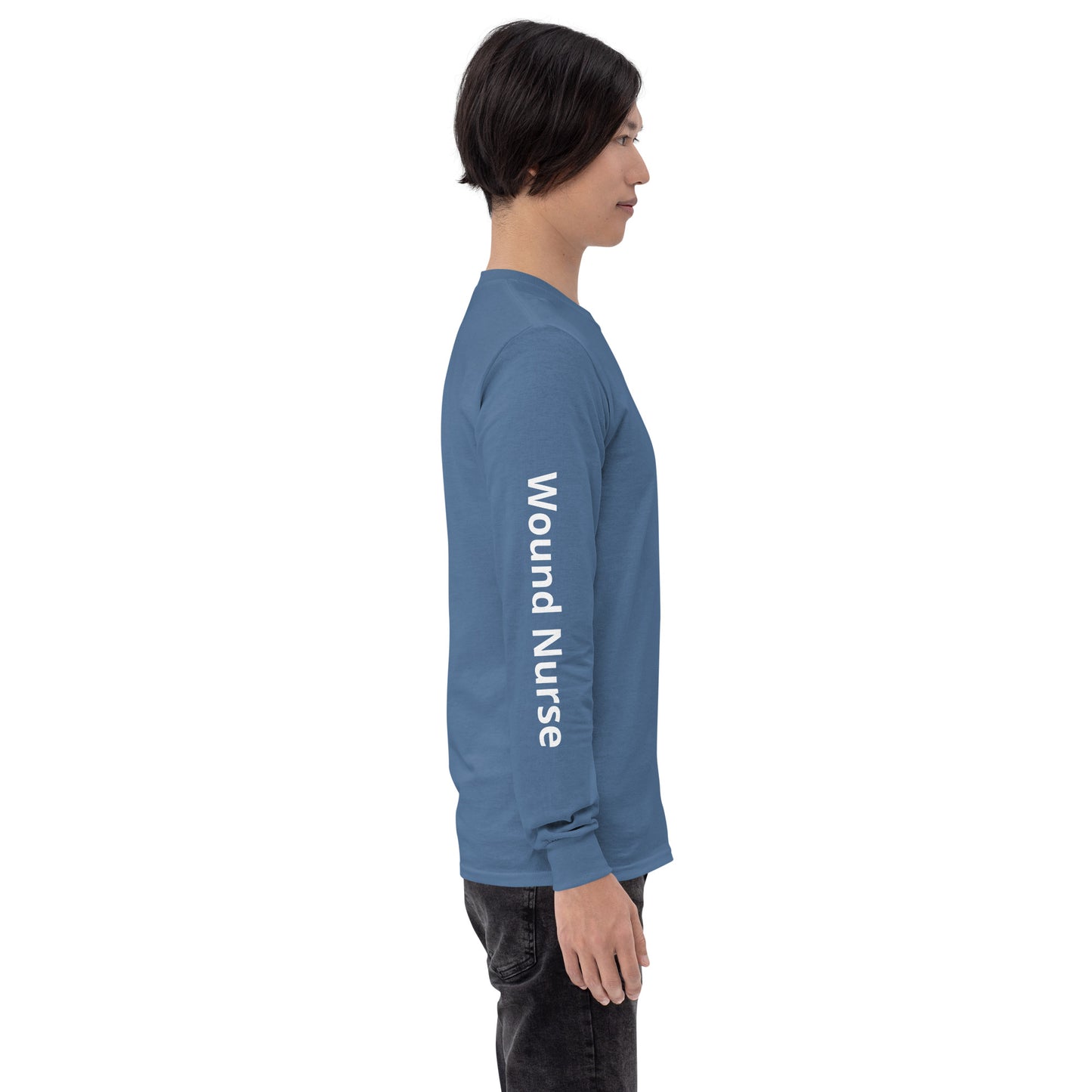 Wound RN Long Sleeve Shirt White Print