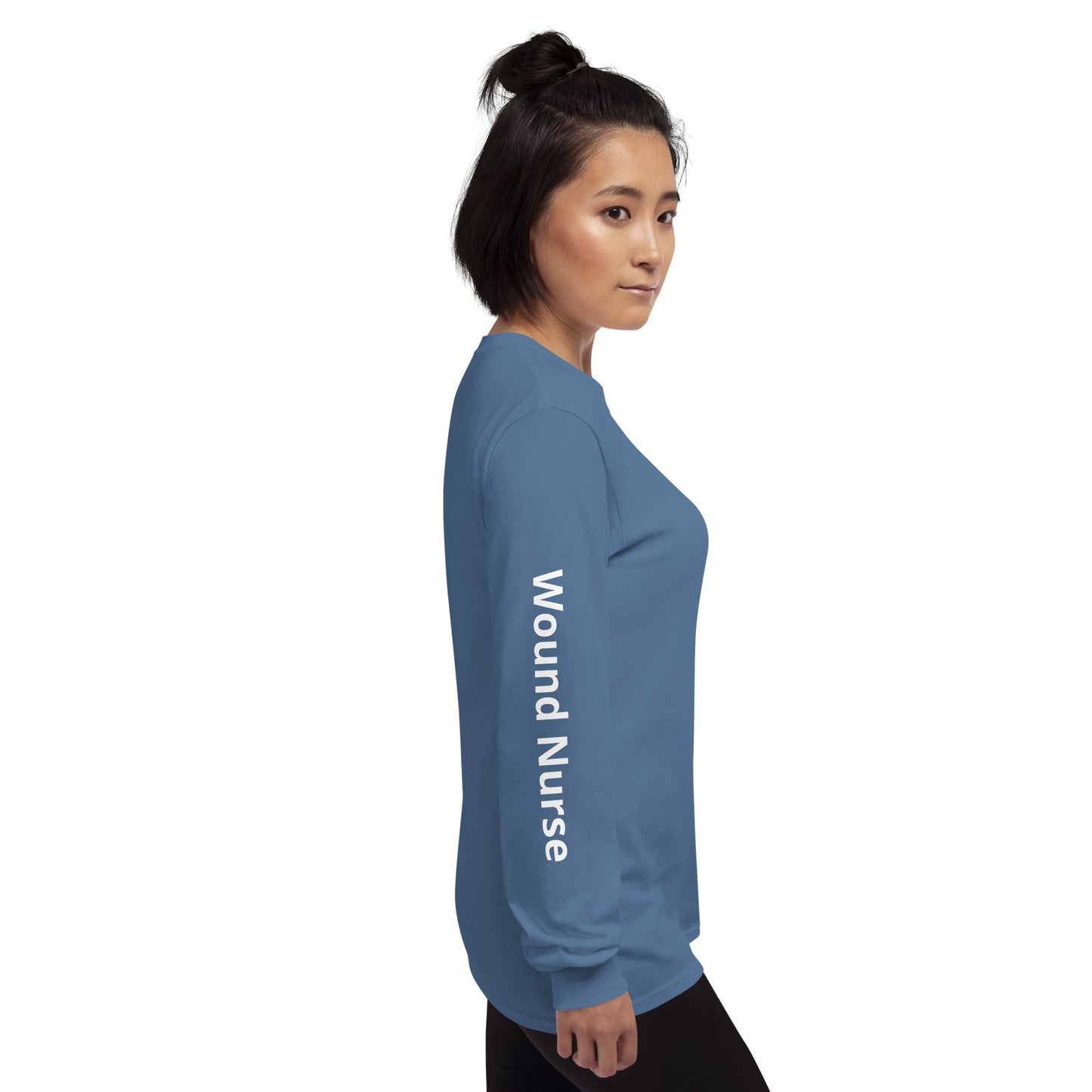 Wound RN Long Sleeve Shirt White Print