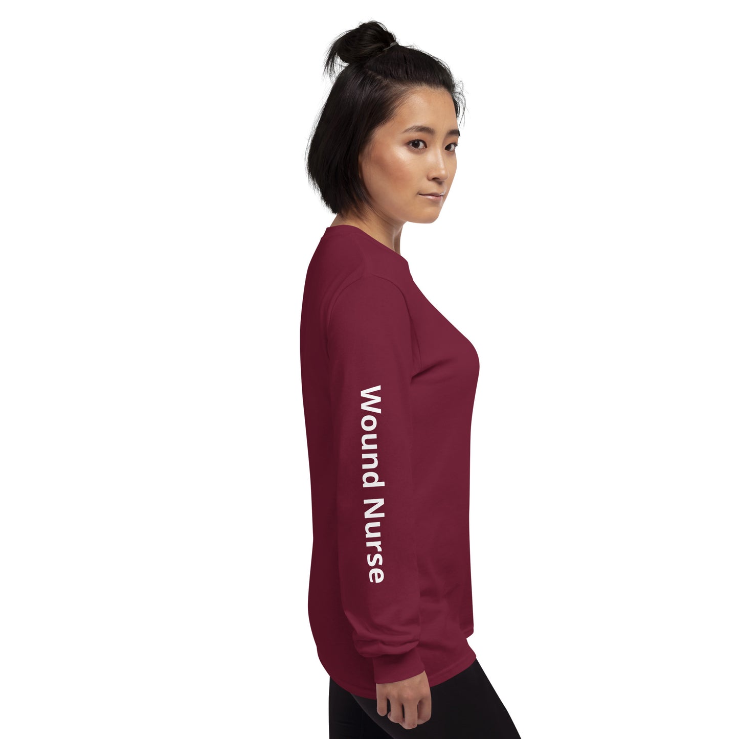Wound RN Long Sleeve Shirt White Print