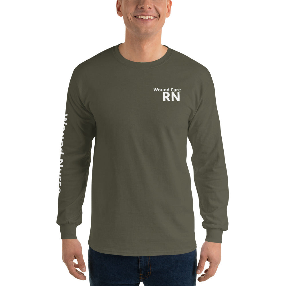 Wound RN Long Sleeve Shirt White Print