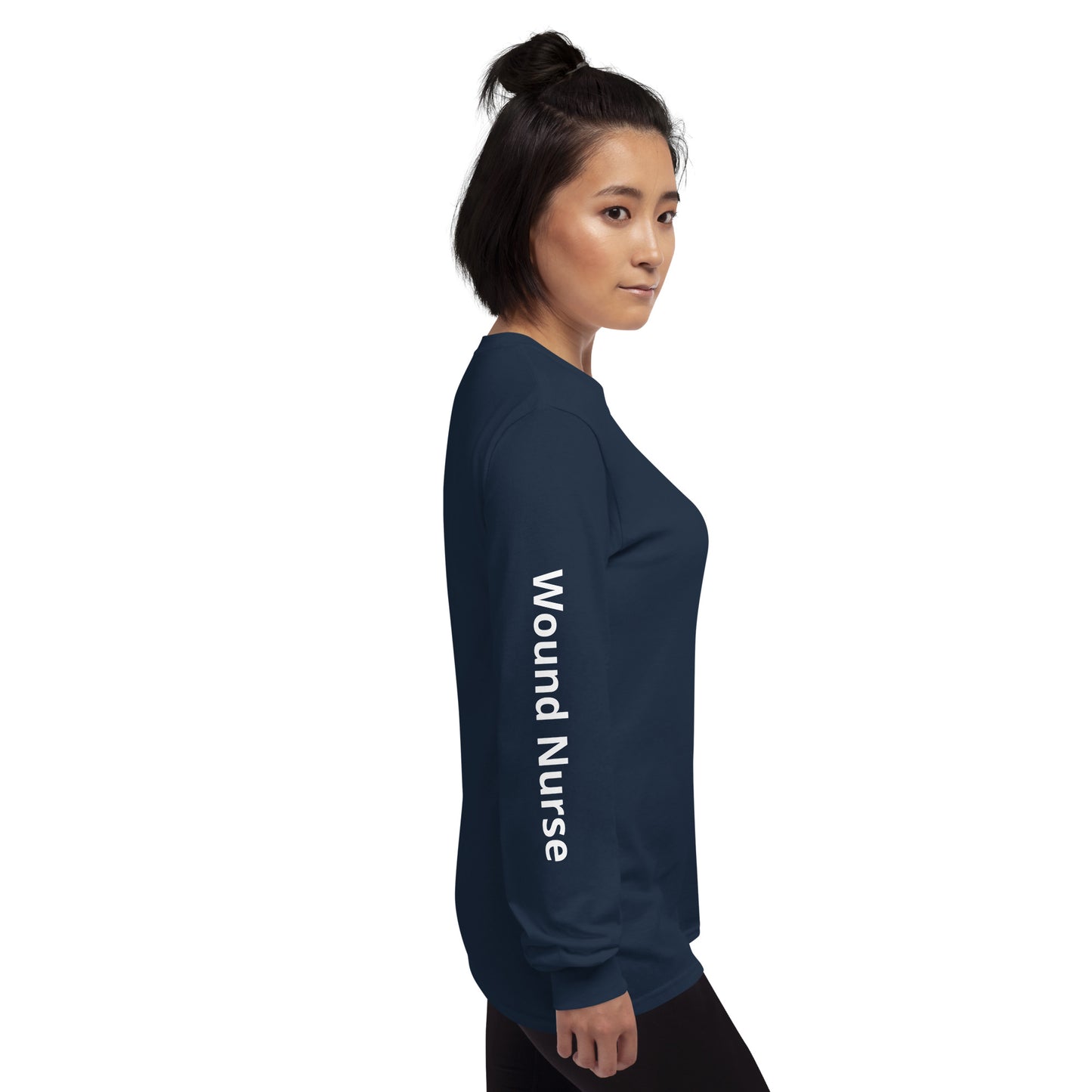 Wound RN Long Sleeve Shirt White Print