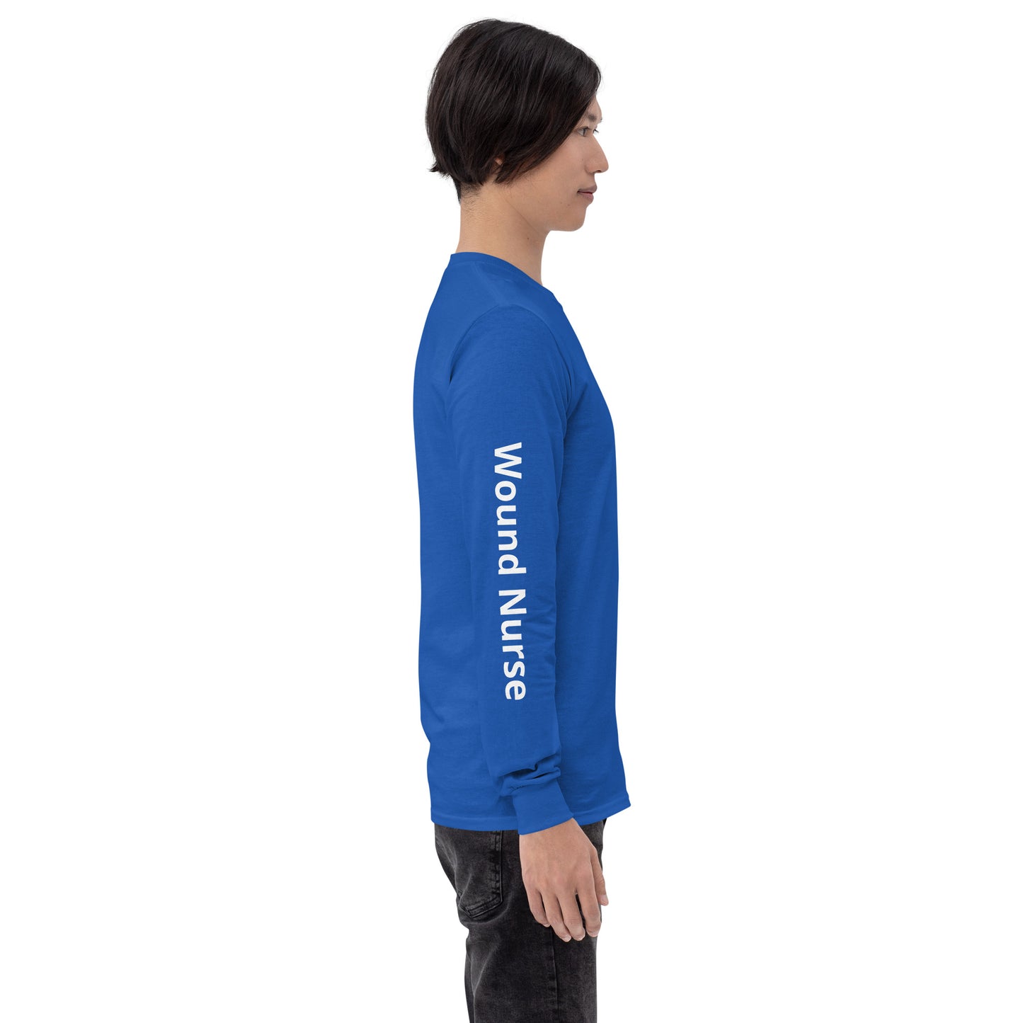 Wound RN Long Sleeve Shirt White Print