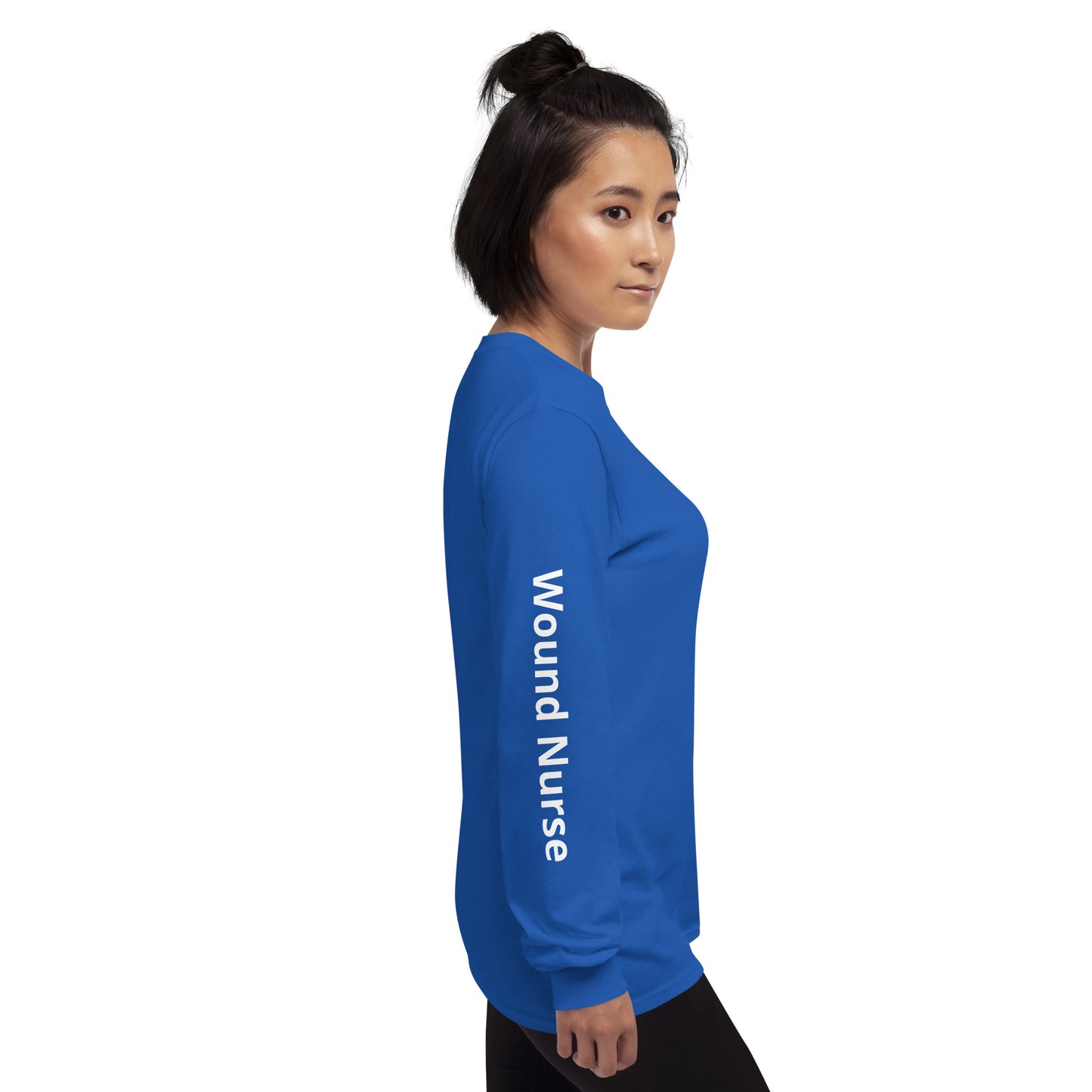 Wound RN Long Sleeve Shirt White Print