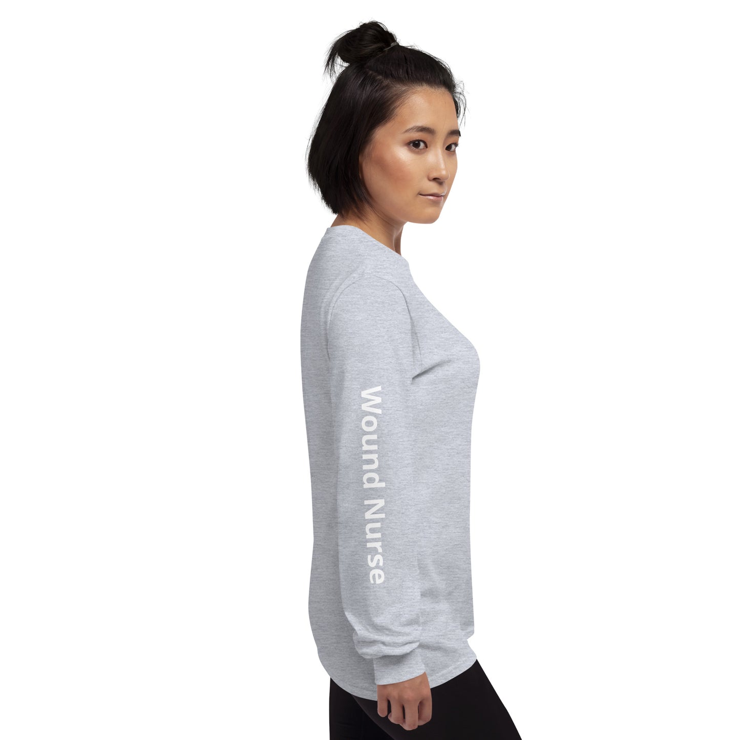 Wound RN Long Sleeve Shirt White Print