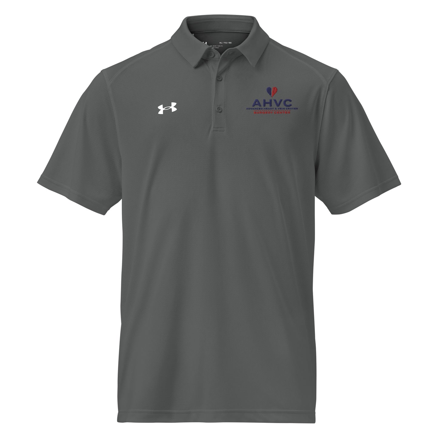 AHVC Surgery Center Under Armour® men's polo (White & Grey)