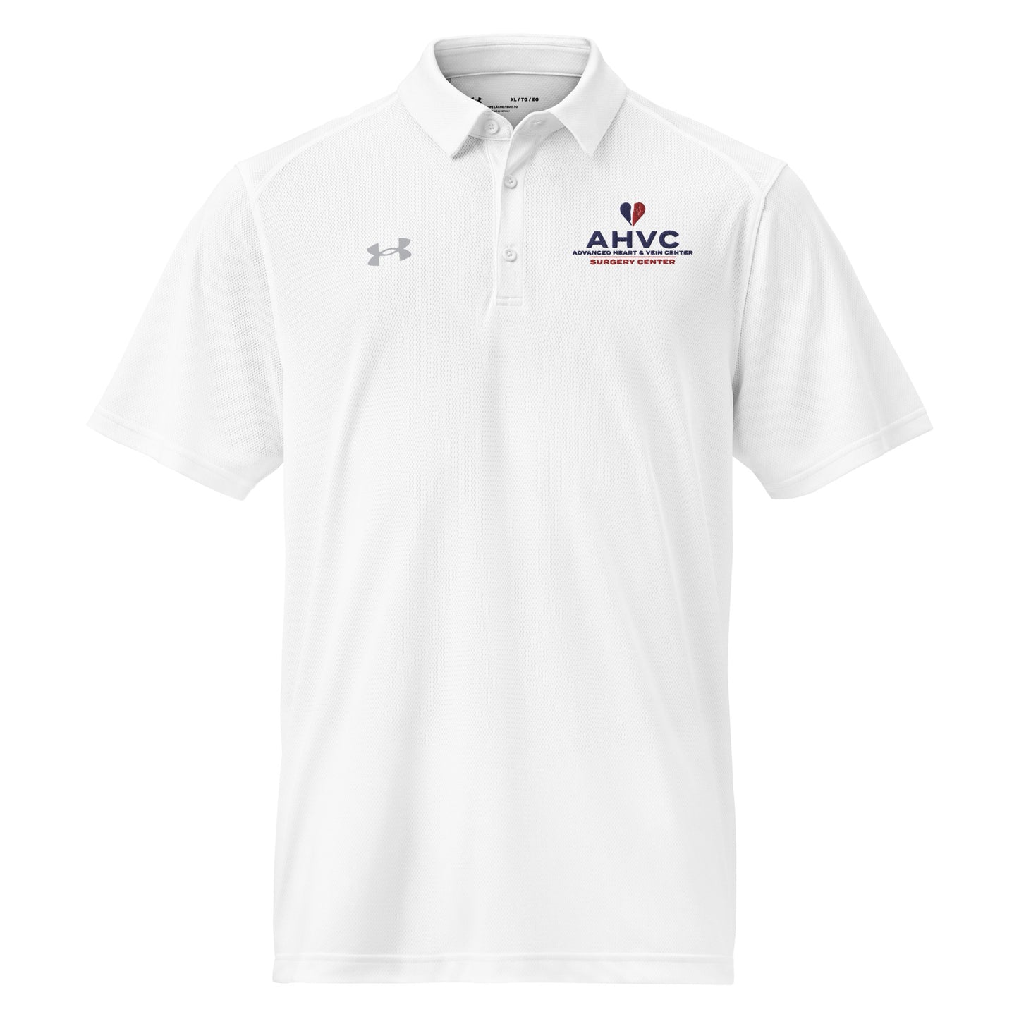 AHVC Surgery Center Under Armour® men's polo (White & Grey)