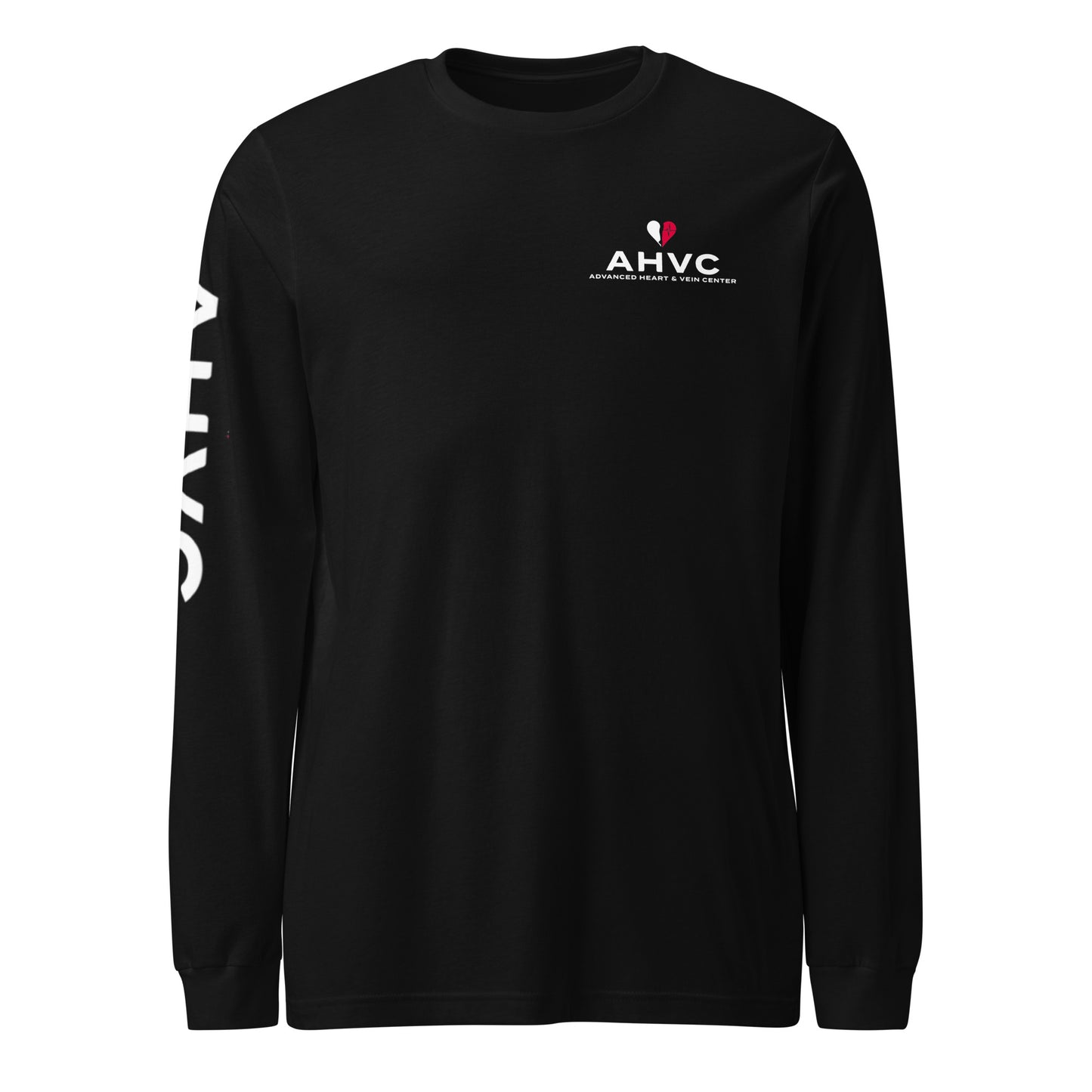 AHVC Unisex Long Sleeve Tee Left Chest and Right Sleeve (Black & Navy)