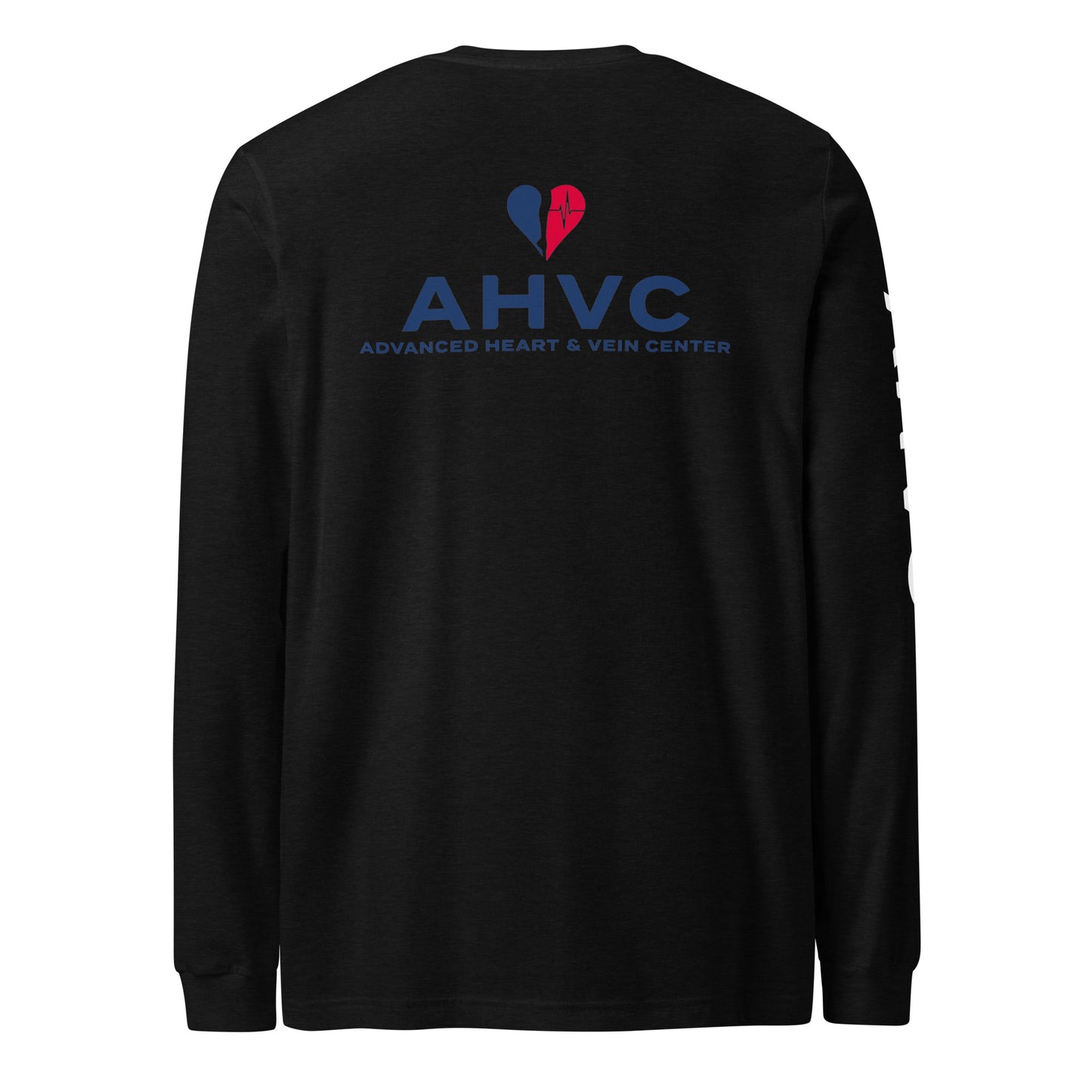 AHVC Personalized Unisex Long Sleeve Tee Front, Back, and Right Sleeve (Black & Dark Grey) ***DO NOT order this listing, this is sample only***