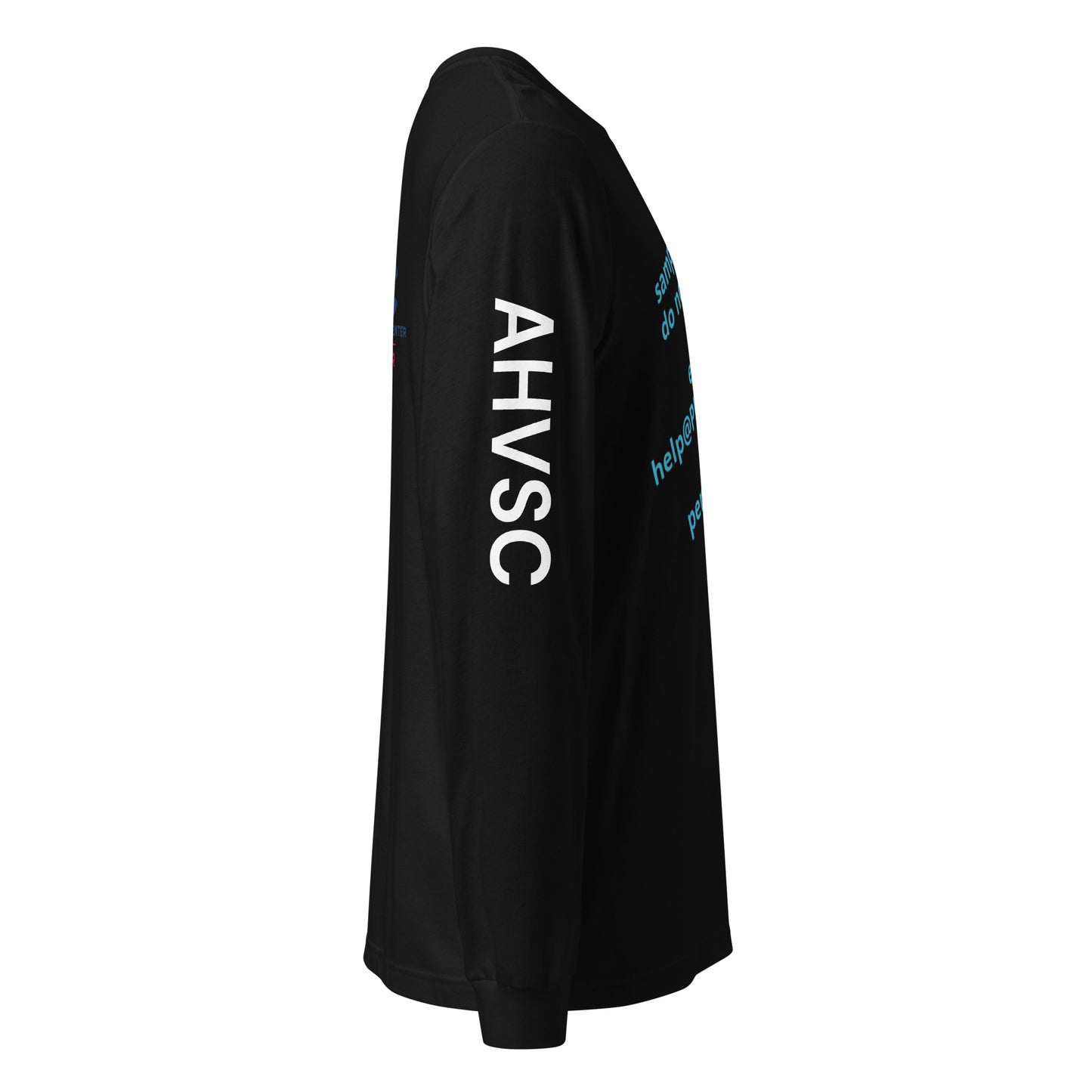AHVC Surgery Center Personalized Unisex Long Sleeve Tee Front, Back, and Right Sleeve (Black & Dark Grey) ***Do not order this listing, this is sample only***