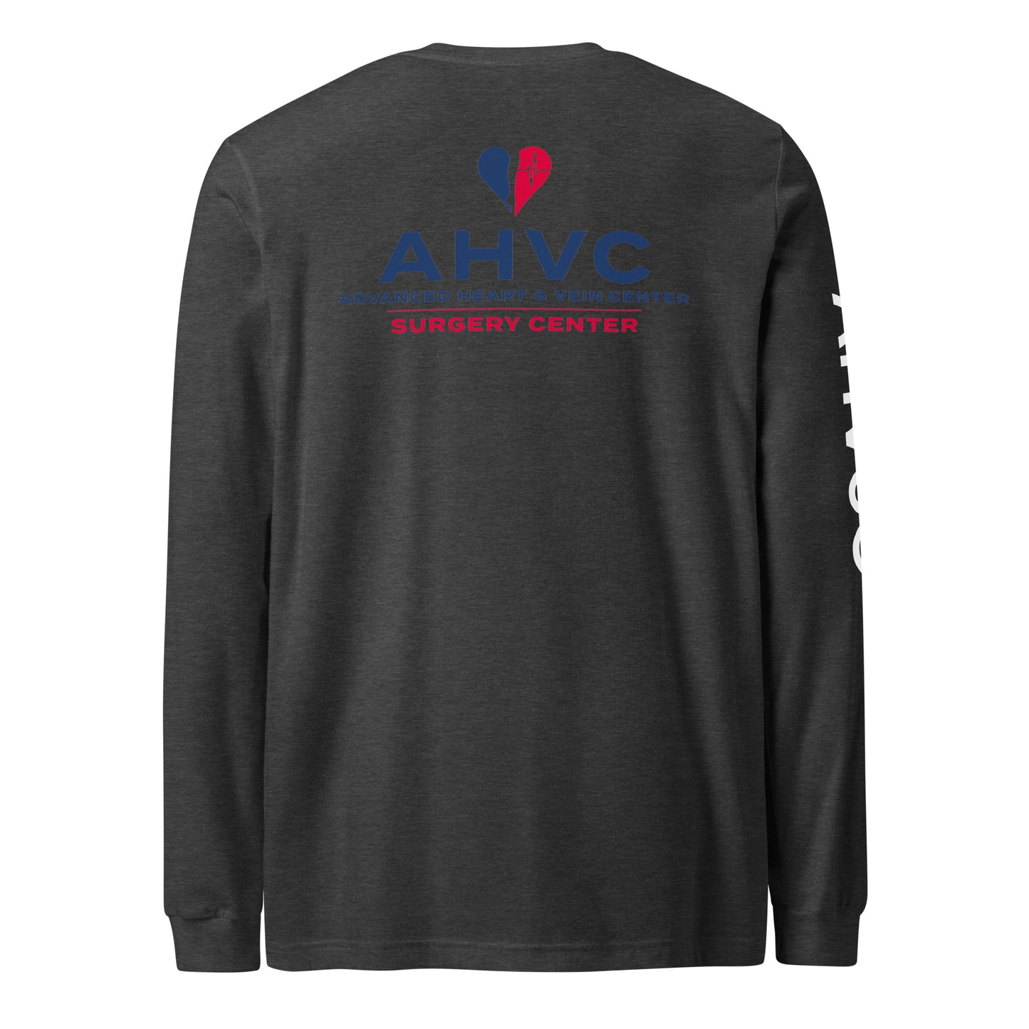 AHVC Surgery Center Personalized Unisex Long Sleeve Tee Front, Back, and Right Sleeve (Black & Dark Grey) ***Do not order this listing, this is sample only***