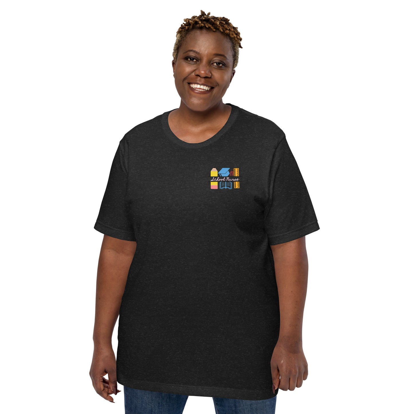 School Nurse Chalk Left Chest t-shirt