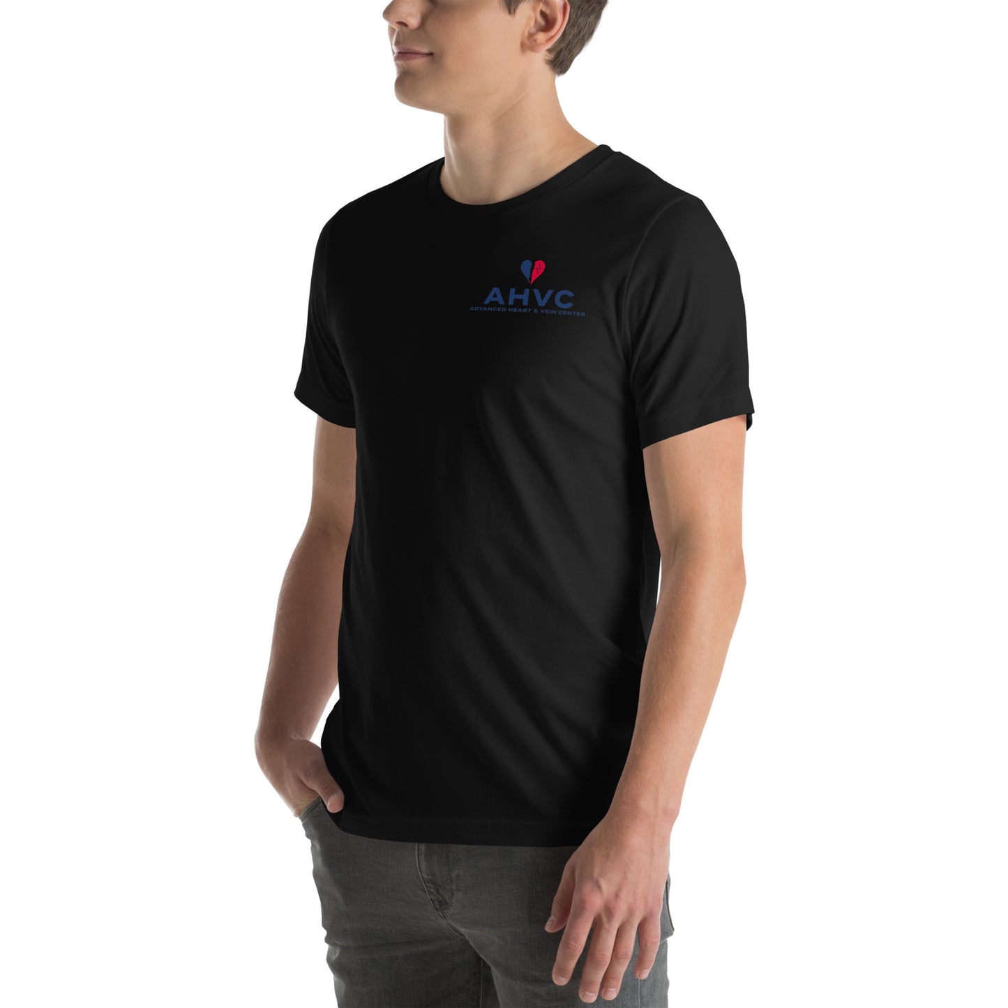 AHVC Left Chest Logo Unisex t-shirt (White & Dark Grey)