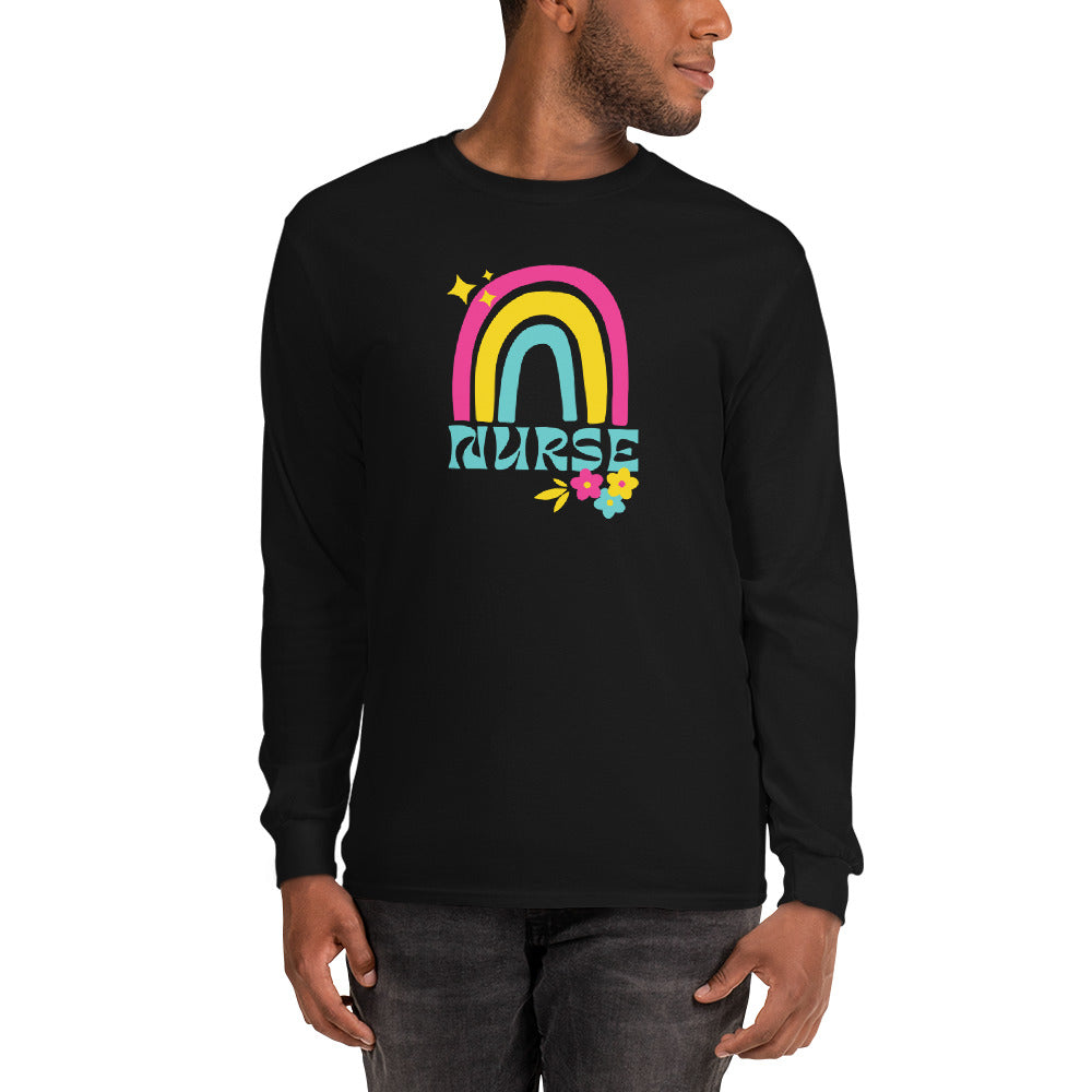 Tropical Rainbow Nurse Long Sleeve Shirt