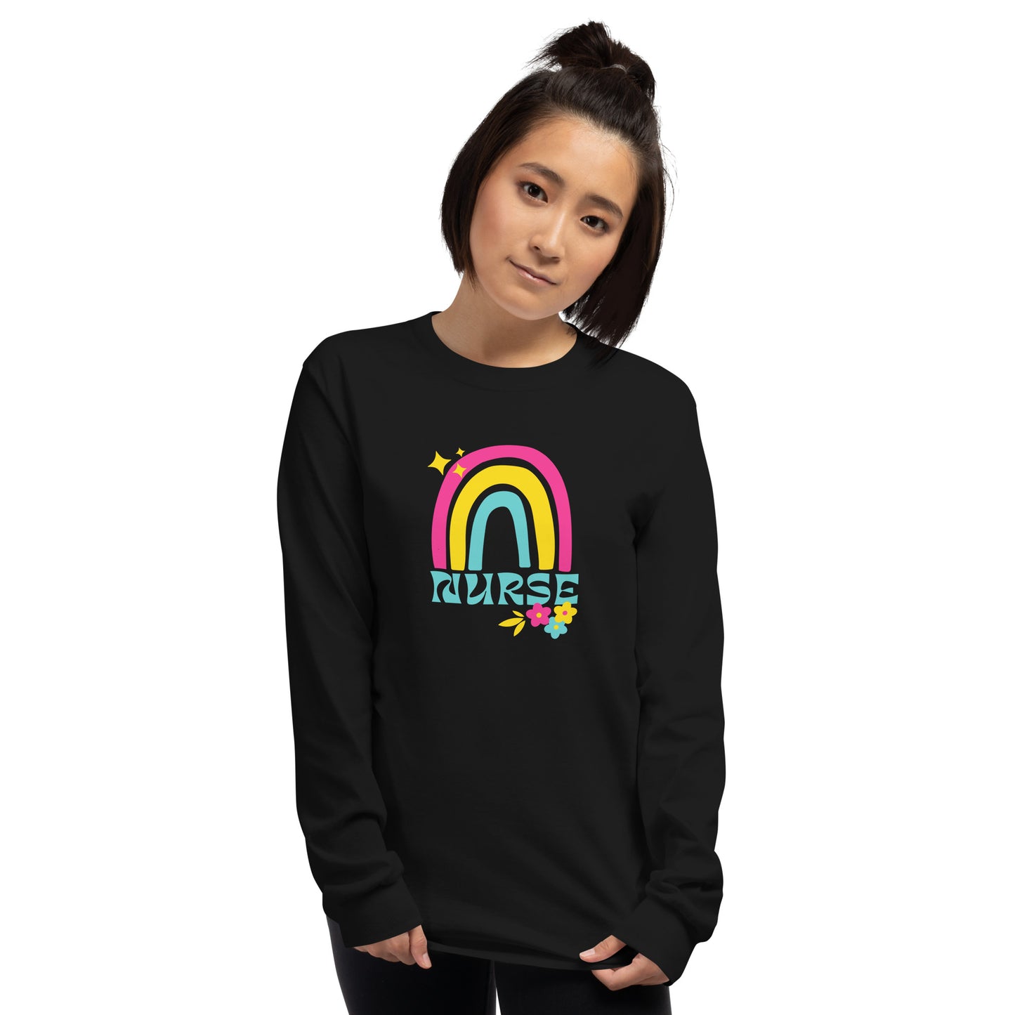 Tropical Rainbow Nurse Long Sleeve Shirt