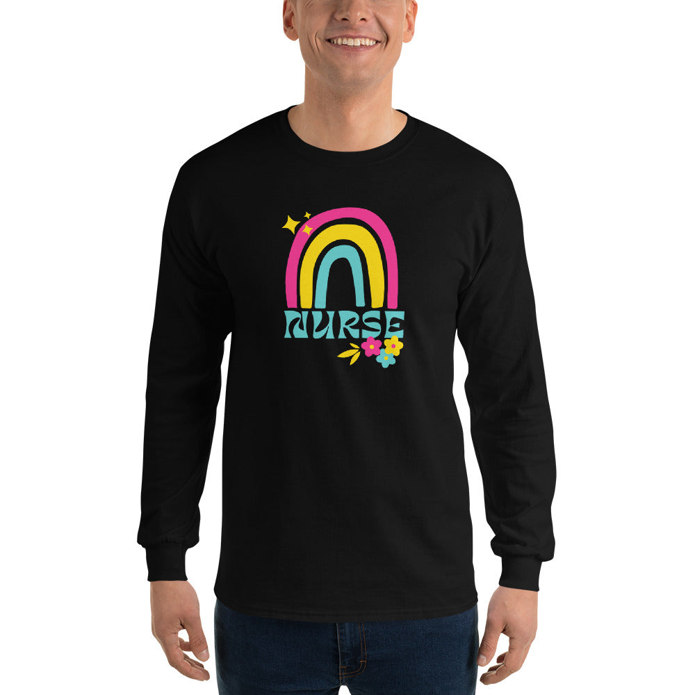 Tropical Rainbow Nurse Long Sleeve Shirt