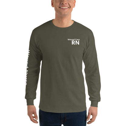 Wound RN Long Sleeve Shirt White Print