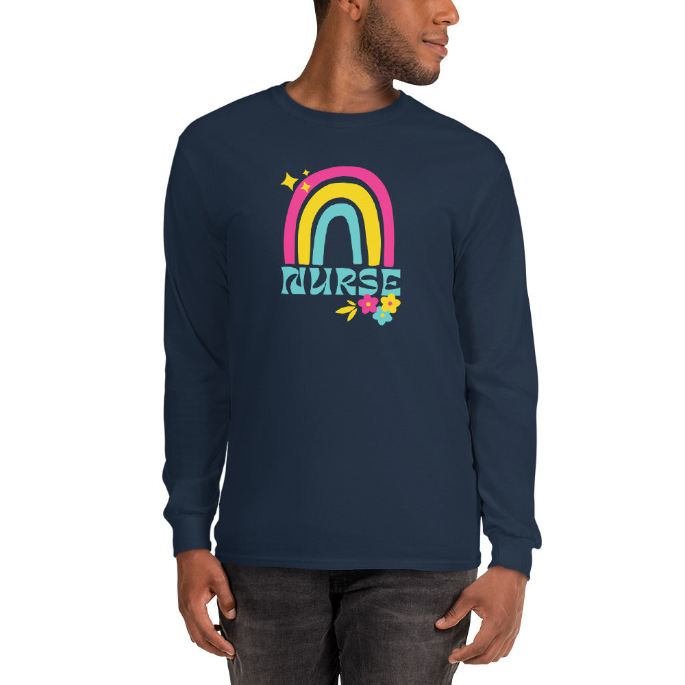 Tropical Rainbow Nurse Long Sleeve Shirt