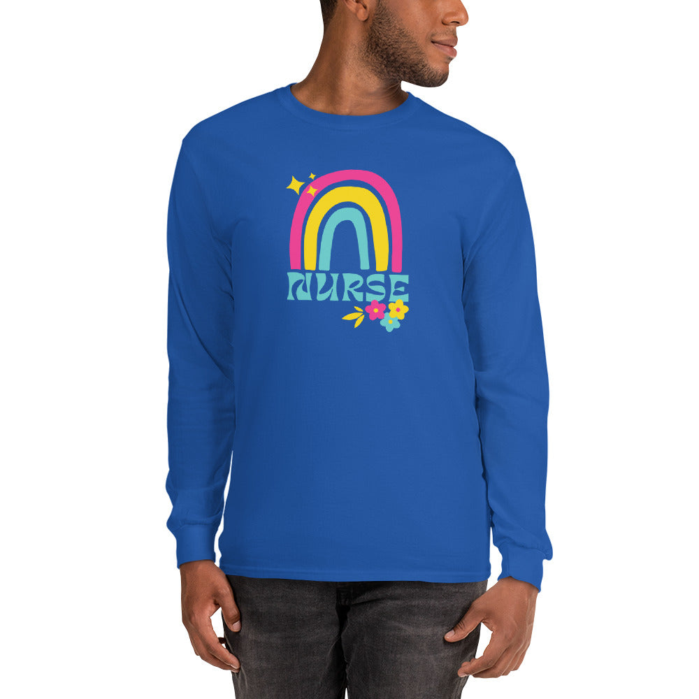 Tropical Rainbow Nurse Long Sleeve Shirt