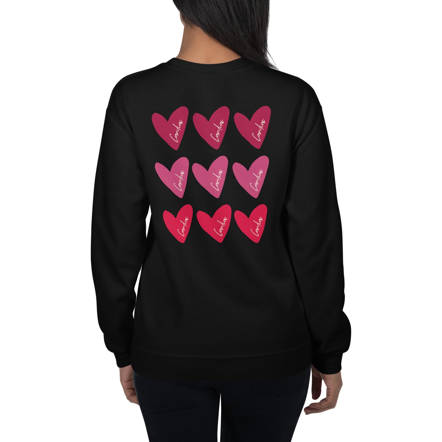 Cardiac RN Hearts on Back Sweatshirt