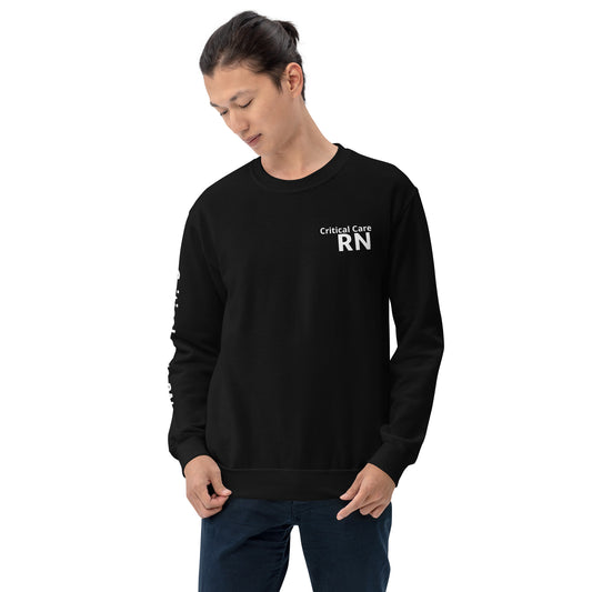 Critical Care White RN Sweatshirt