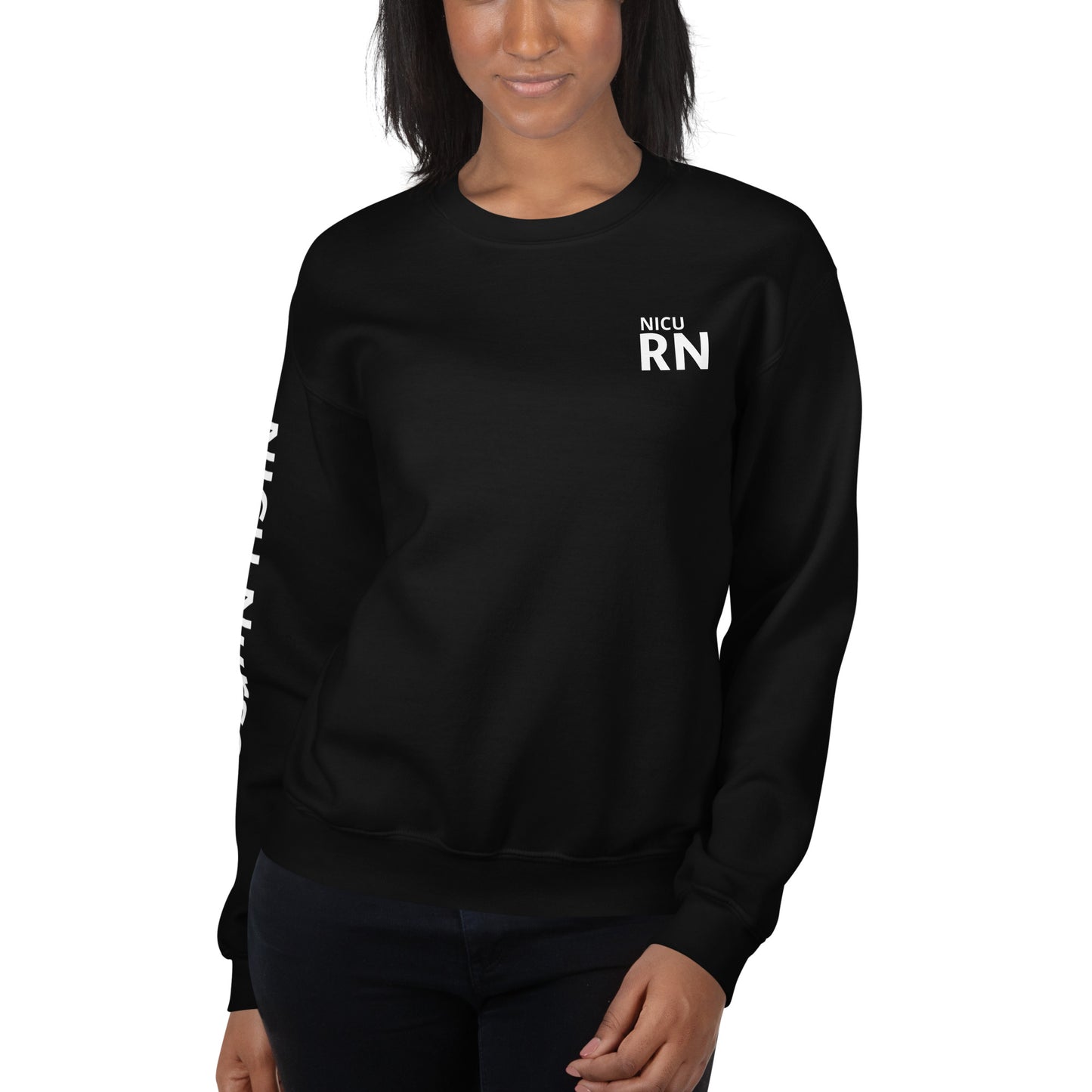 NICU White RN Sweatshirt