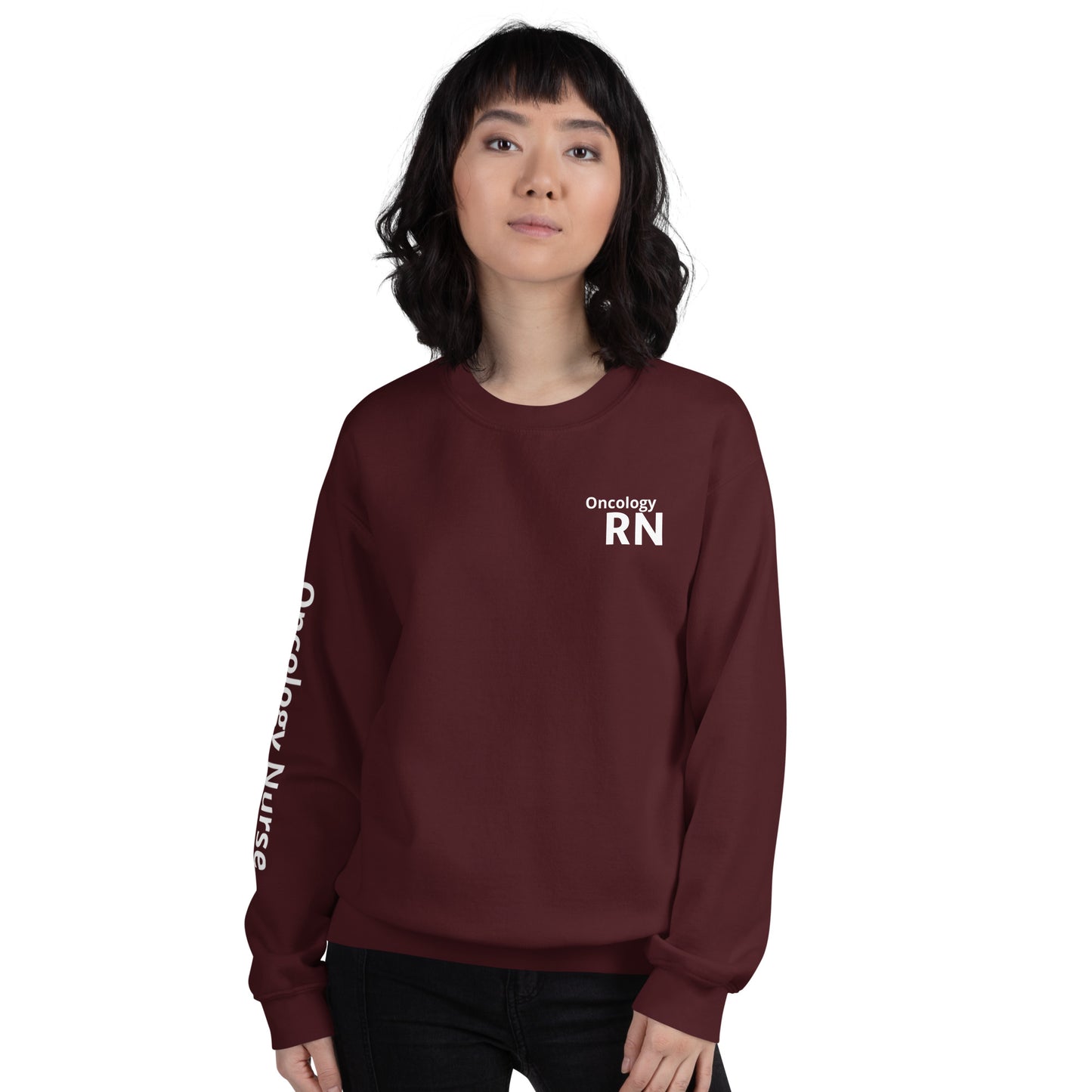 Oncology White RN Sweatshirt