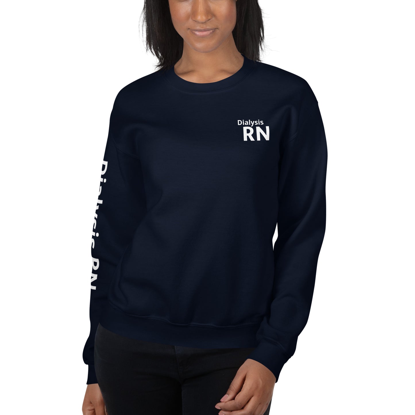 Dialysis White RN Sweatshirt