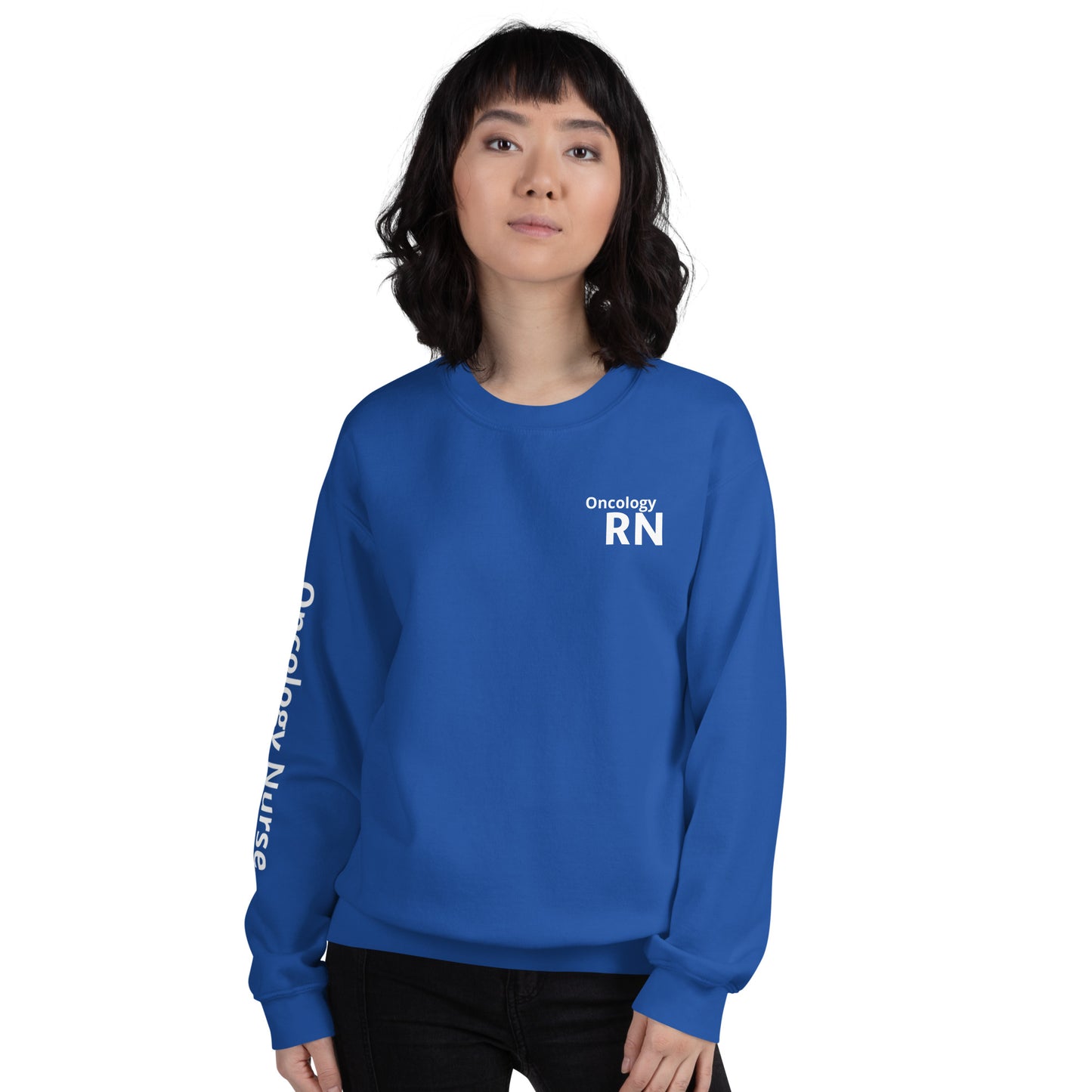 Oncology White RN Sweatshirt