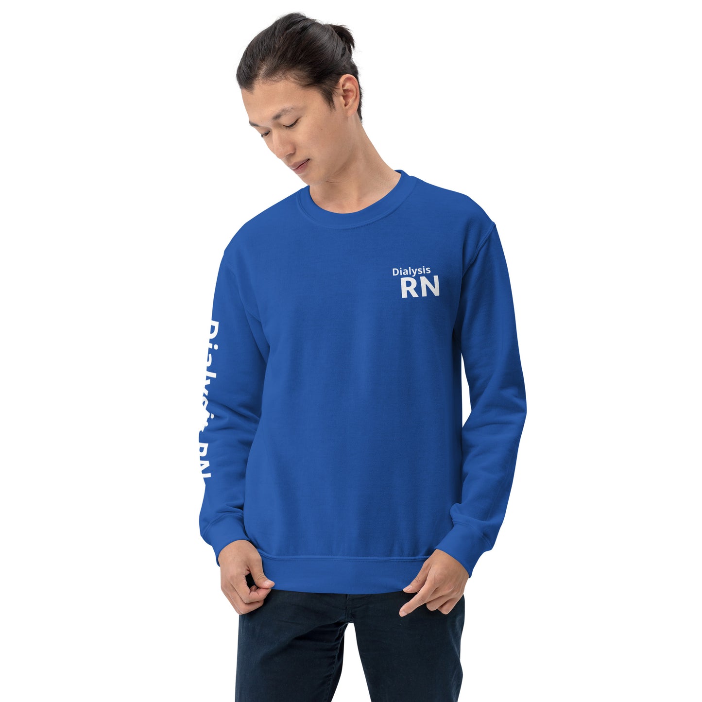 Dialysis White RN Sweatshirt