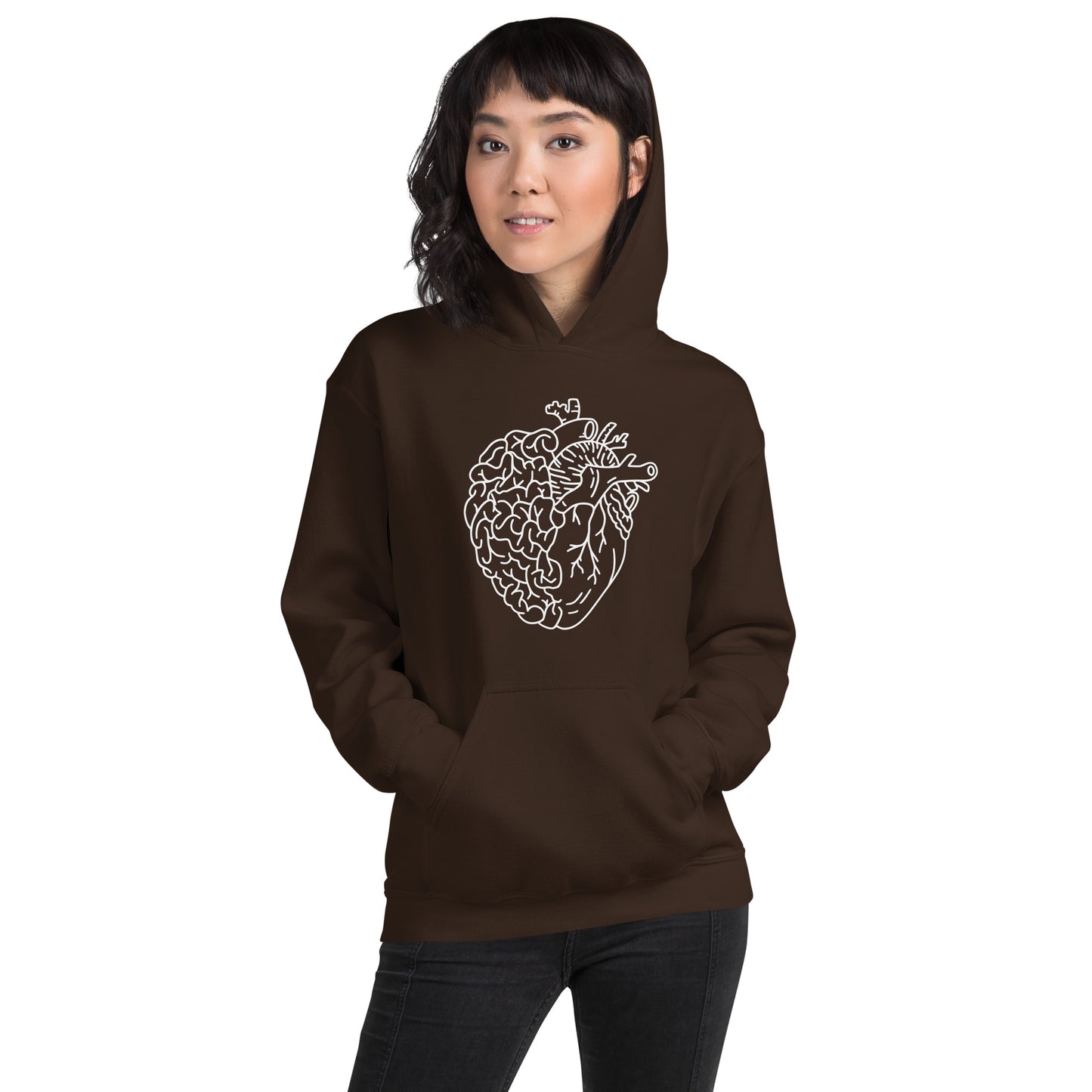 Cardiac & Neuro, Heart & Brain in White Hoodie