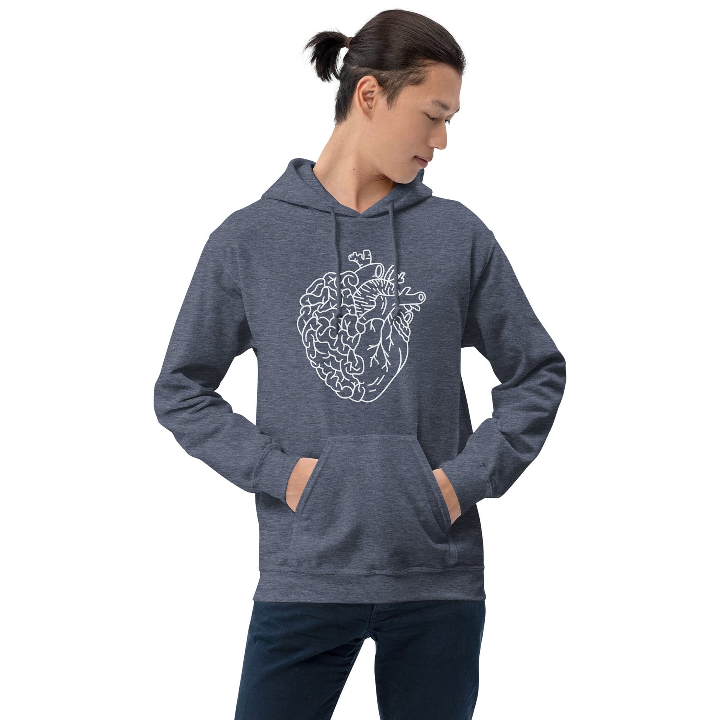 Cardiac & Neuro, Heart & Brain in White Hoodie