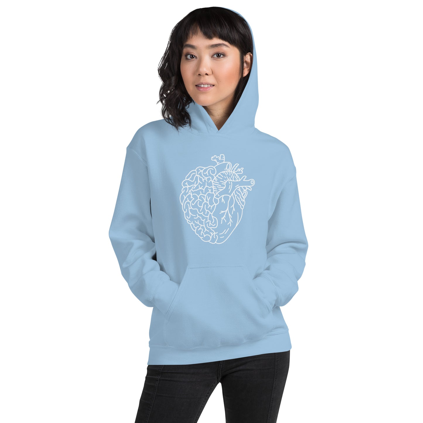 Cardiac & Neuro, Heart & Brain in White Hoodie