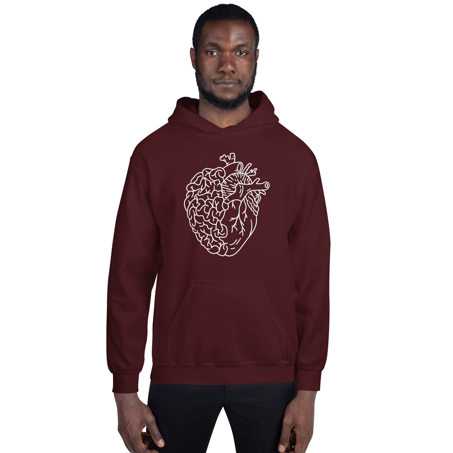 Cardiac & Neuro, Heart & Brain in White Hoodie