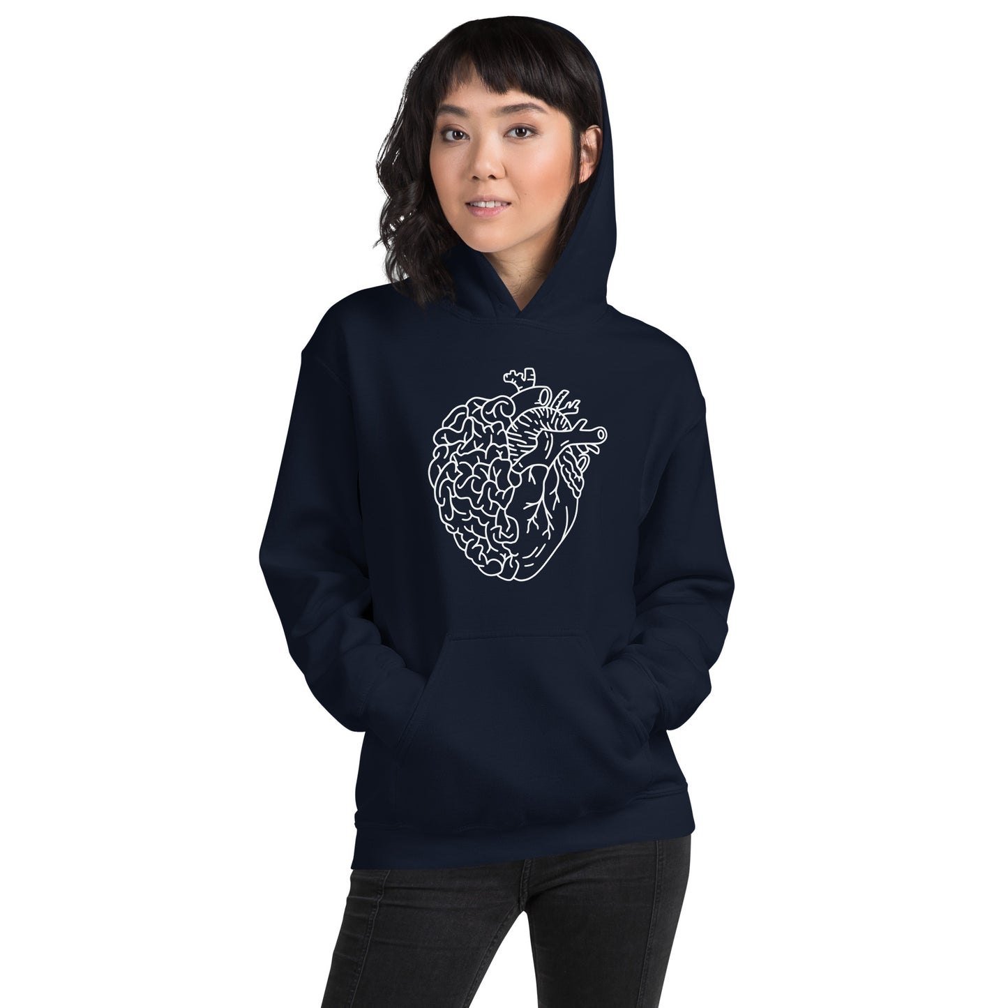 Cardiac & Neuro, Heart & Brain in White Hoodie