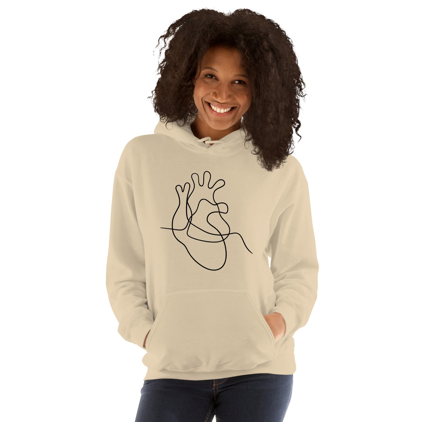 One Line Heart Hoodie