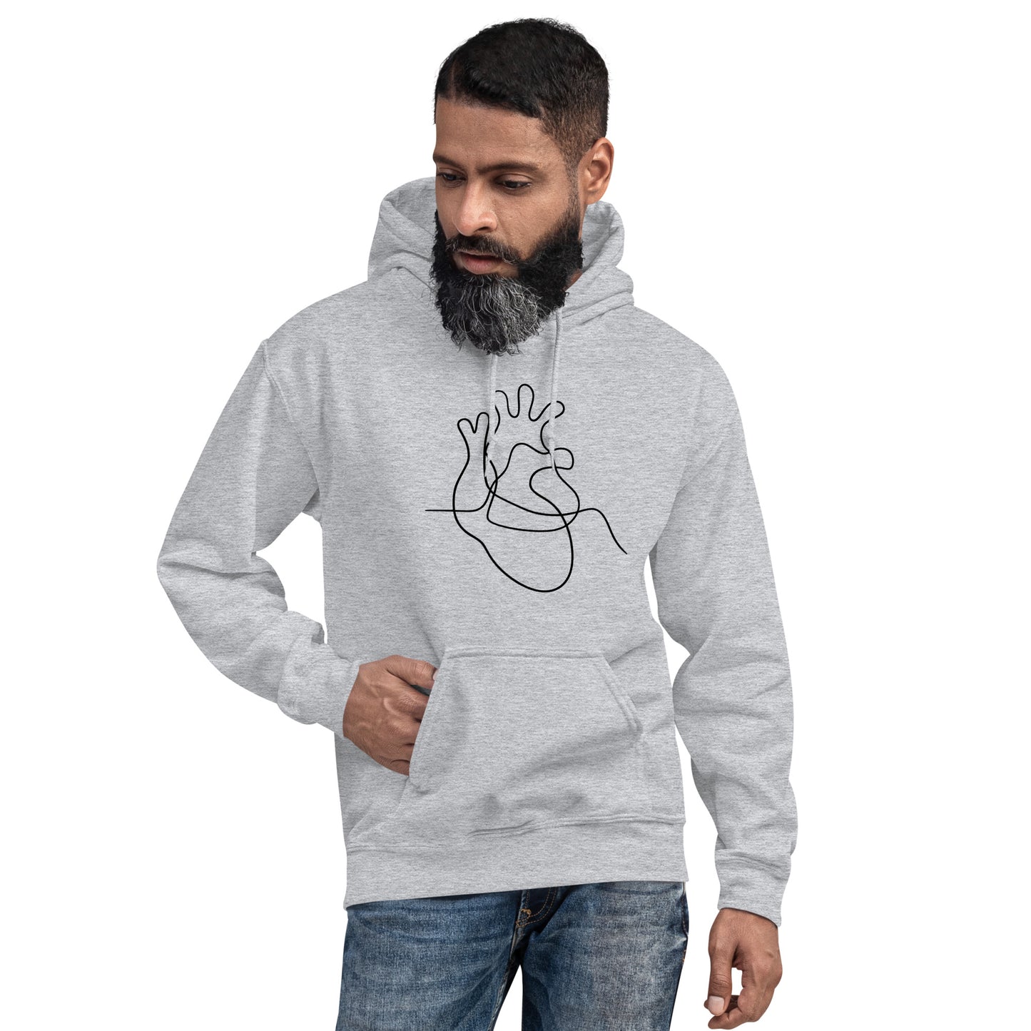 One Line Heart Hoodie