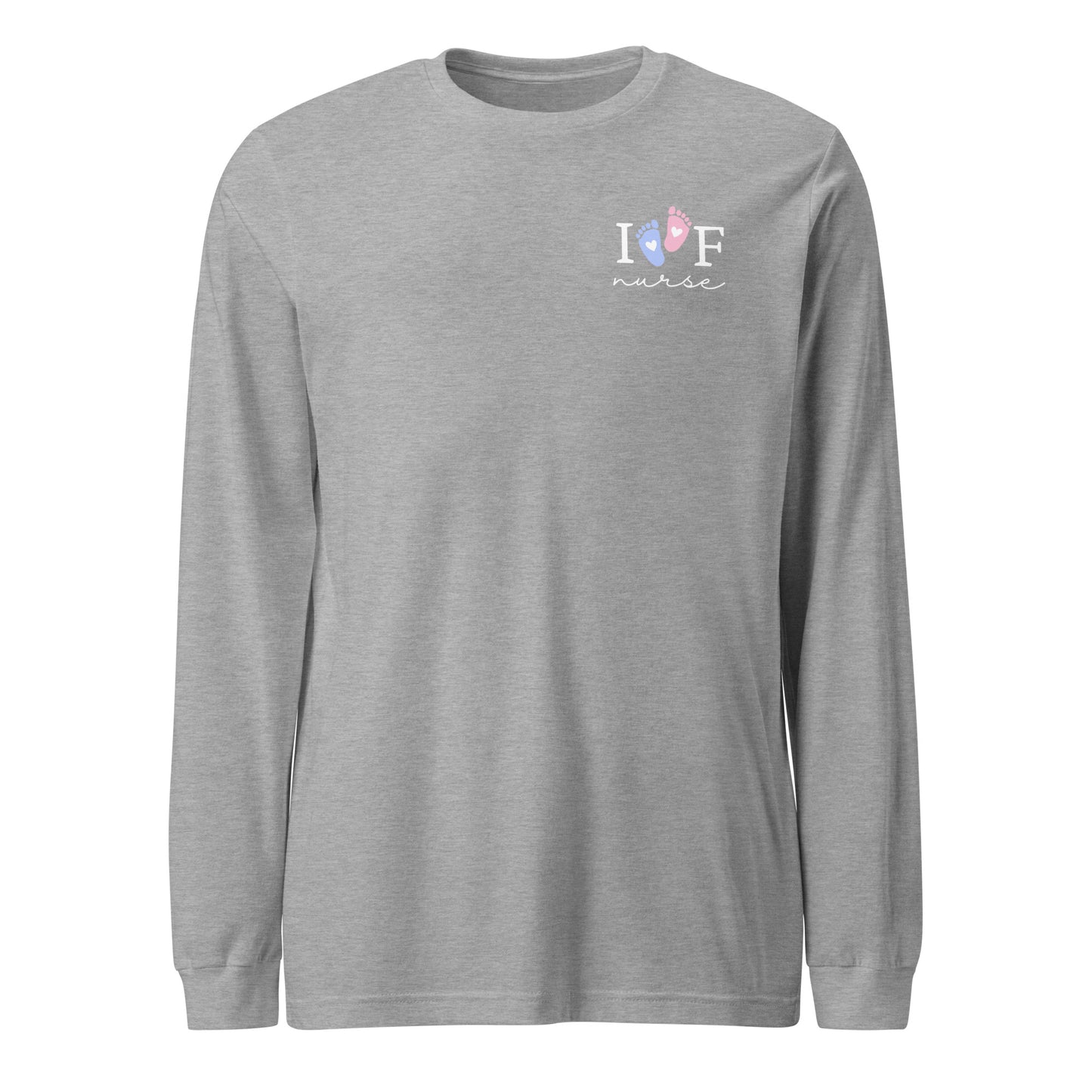 IVF Nurse Pink and Blue Feet Long Sleeve Tee