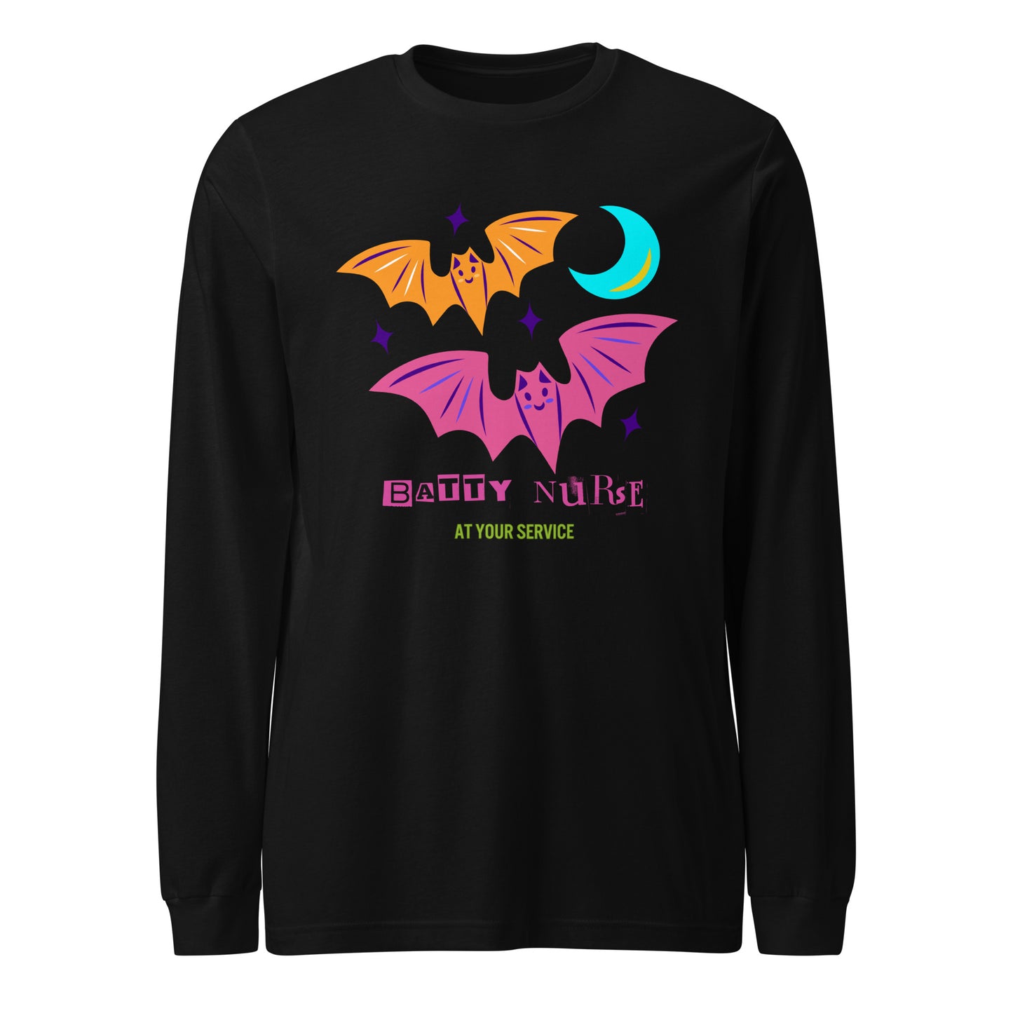 Batty Nurse Halloween Long Sleeve Tee