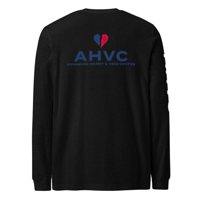 AHVC Personalized Unisex Long Sleeve Tee Front, Back, and Right Sleeve (Black & Dark Grey) ***DO NOT order this listing, this is sample only***