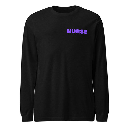 Purple Halloween Nurse Long Sleeve Tee