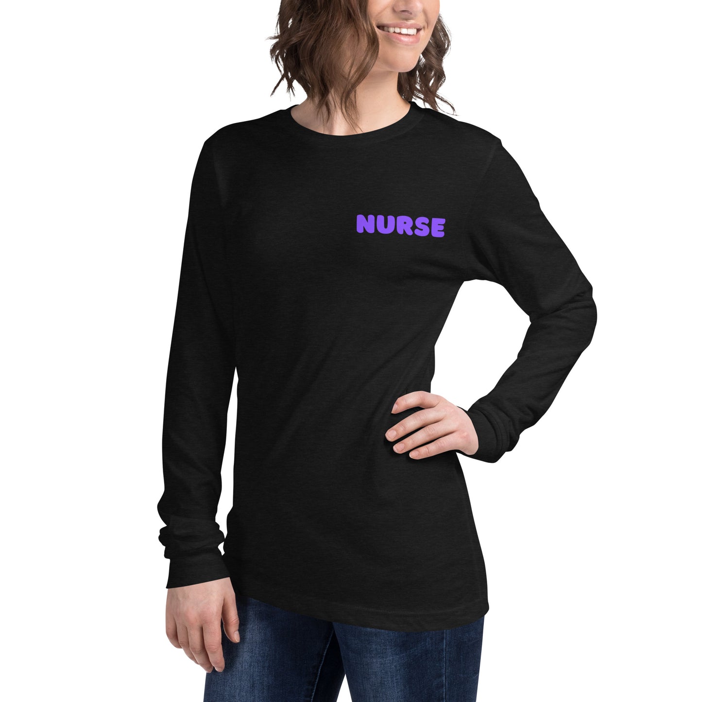 Purple Halloween Nurse Long Sleeve Tee