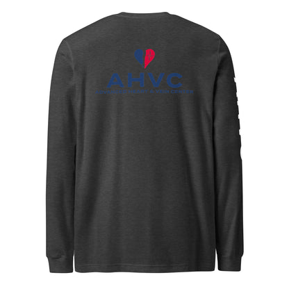 AHVC Personalized Unisex Long Sleeve Tee Front, Back, and Right Sleeve (Black & Dark Grey) ***DO NOT order this listing, this is sample only***
