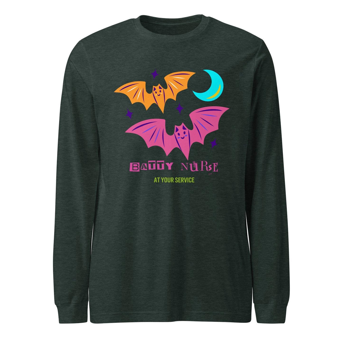 Batty Nurse Halloween Long Sleeve Tee