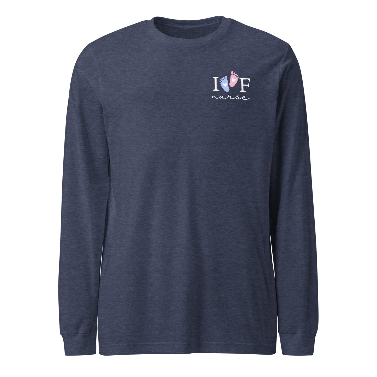 IVF Nurse Pink and Blue Feet Long Sleeve Tee