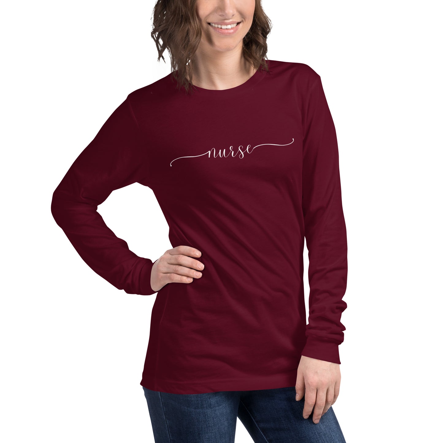 Cursive Nurse Long Sleeve Tee