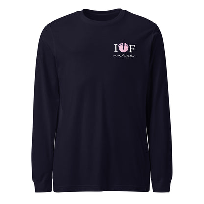 IVF Nurse Pink Feet Long Sleeve Tee
