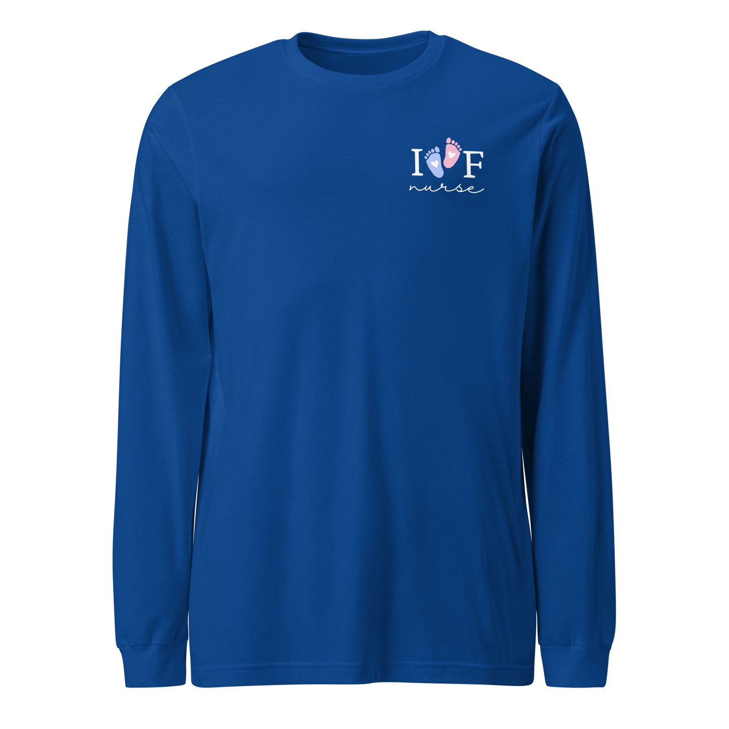 IVF Nurse Pink and Blue Feet Long Sleeve Tee